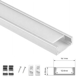 5x 1m LED Aluminium Profil Alu Schiene Decke für LED Streifen Leiste V/U Form