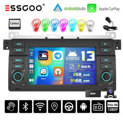 DAB+ 64G Android 13 Autoradio CarPlay GPS Navi BT Kamera RDS WIFI für BMW E46 M3