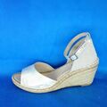 CARMEN SAIZ Schuhe Damen Sommer Espadrilles Sandalen Greco Plata Leder Np 99 Neu