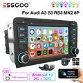 Android 13 Carplay Autoradio GPS NAV 2+32G RDS DVR Kam Für Audi A3 8P 03-13 8V