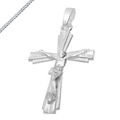 Kreuz Kreuzanhänger Jesus echt 925 Silber Kommunion Konfirmation Neu mit Kette 