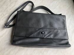 PICARD Akten Tasche Damentasche Leder Grau Klassisch Vintage