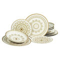 Creatable 23607 MANDALA GOLD weiss Geschirrset Teller Set 12 tlg.