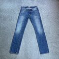 TOMMY HILFIGER Herren Jeans Hose W32 L34 Regular Fit Straight 11411 Blau Denim