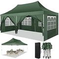 Pavillon 3x6m Wasserdicht Festzelt Faltpavillon UV-Schutz mit 6 Seitenteilen NEU