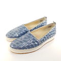 Paul Green Espadrilles Damen EU 36 UK 3,5 Blau Beige Pailletten Glitzer Sneaker