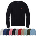 Strickpullover Herren Langarm Sweatshirt Rundhalsausschnitt Winter Oberteil-Polo