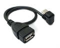 USB 3.1 Kabel 30 cm Typ C Stecker zu 2.0 A Buchse 180° Winkel Adapter in Schwarz