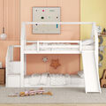 Etagenbett mit Rutsche Treppe Lattenrost Kinderbett Hochbett Stockbett 90x200 cm