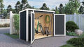 Gartenschrank ANTHRAZIT 200x82 cm Gartenhaus Gerätehaus Holz Geräteschuppen