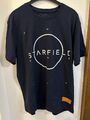 Starfield Cosmic Perspective Männer Tshirt Shirt T-Shirt Dunkelblau Größe XXL