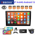 4+64G 9'' 2DIN Autoradio Android 13 Carplay GPS Nav BT WIFI RDS USB DAB+ MIK KAM