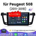 6+128GB Android 13 Autoradio GPS CarPlay 4G LTE 8 Kern Für Peugeot 508 2011-2018