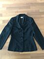 BASLER - Damen Jacke Blazer Seidenmischung - Gr.38 Schwarz Nadelstreifen  Revers