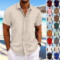 Herren Kurzarmshirt Knopf Freizeithemd Sommer Strand Basic Top Hemdbluse Hemden