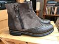 Donna Carolina Damen Leder Boots Stiefeletten mit Reißverschluss Braun Gr. 37,5