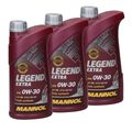 3 x 1 Liter Mannol Motoröl Legend Extra 0W30 API SN ACEA C2/C3 für VOLKSWAGEN