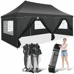 Anti-UV Pavillon 3x3m/3x6m Faltpavillon Wasserdicht Stabil Gartenzelt Partyzelt