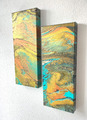 Acryl Pouring Unikate 2er Set - 20x50 cm
