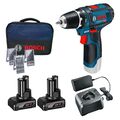 Bosch Akku-Bohrschrauber GSR 12V-15 / 2x 4,0 Ah Akku + Ladegerät inkl. Zubehör-S