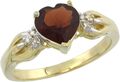 14K Gelbgold Natürlich Red Garnet Und Diamanten Edelstein Statement Braut Ring