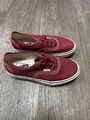 VANS authentische Turnschuhe Größe UK 4 Herren burgundrot Canvas Skates Schnürschuhe