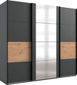 Schwebetürenschrank Barmbek 225x64x208cm Kleiderschrank graphit Artisan Eiche Sp