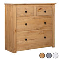 Highboard Kommode Sideboard mit 4 Schubladen Anrichte Beistellschrank Kiefer Neu