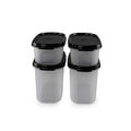 Tupperware Eidgenossen Set 2x 1,1 L + 2x 500 ml Schwarz OHNE Schütte