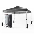 Wiltec Pop up Pavillon 3x3m grau Räder Gartenpavillon Faltpavillon Camping Party