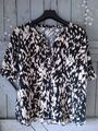 Comma Damen Bluse Tunika Schwarz Beige Tierdruck Gr. 40 Top!