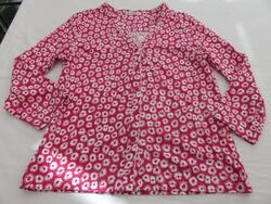 WOOLOVERS 3/4 ÄRMEL ROSA & WEISS BLUMENDRUCK FEINJERSEY CARDIGAN TOP UK 10