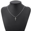 Schöne Edelstahl Halskette Damen Silber Kette Kreuz Anhänger Schmuck Geschenk