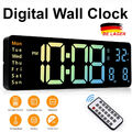 13" LED Digital Wanduhr mit Datum Temperatur Display Alarm Clock Fernbedienung