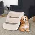 Hundetreppe mit 3 Stufen Klappbar Creme 50x38x38 cm Kunststoff