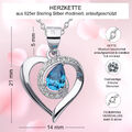 925 Silber Herzkette Halskette mit Herz Anhänger Geschenk für Frauen Damen