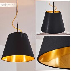 moderne runde Hänge Pendel Leuchte Schlaf Wohn Ess Raum Lampe Stoff schwarz/gold