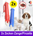 2x Zeckenzange Hunde Katze Zecken Zange Zeckenpinzette Haustier Zeckenentferner