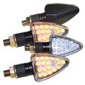 4x Miniblinker LED Arrow schwarz E-geprüft M10 12V für Motorrad ATV Quad NEU