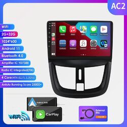 2+32G Android12 Autoradio Carplay Für Peugeot 207 2006-2015 GPS Navi BT WIFI DAB