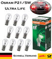 10x Osram P21/5W 12V 7528ULT Ultra Life Bremslicht Hecklicht Parklicht Birne