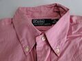 Ralph Lauren Classic Fit Herren Hemd Langarm Rosa Unifarben Gr. 16 / L