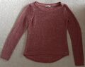 ONLY - schicker Pullover in dunkelrosa/burgunderrot, aus Bändchen-Garn Gr. XS