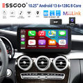 Android 13 DAB+ Autoradio 6+128G Carplay Für Benz W204 S204 NTG4.5 GPS Navi KAM+