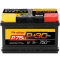 Autobatterie Starterbatterie Panther Black Edition +30%  12V 75Ah 750A P+75T