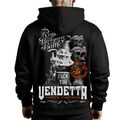 Vendetta Inc. Männer Kapuzenpullover Zip Sweatjacke Royal schwarz VD-4063