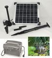 10 W Solarpumpe Solar Teichpumpe Tauchpumpe Akku Batterie Gartenteichpumpe Pumpe