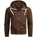 A. Salvarini Herren Sweatjacke Kapuzenpullover Jacke Kapuze Hoodie O192 Braun