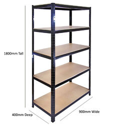 2 x Bolzenloses Regal 5-stufig Racks strapazierfähig Haus Lagerhaus Ladenschuppen Garage BKKOSTENLOSER VERSAND 1800 mm T x 900 mm B x 400 mm D