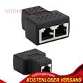 2x RJ45 Y Netzwerk Lan Verteiler Adapter 1zu2 Splitter Cat7 Ethernet Kabel NEU